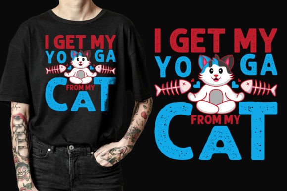 Graphics & T-Shirt Designs: Yoga Cat SVG