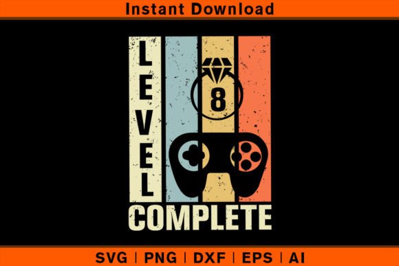 Level 8 Complete Retro Graphics for T-Shirt Designs